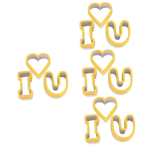 12 Stk Alphabet-ausstecher Kuchenform Wiederverwendbarer Keksausstecher Backwerkzeug Zum Jubiläum Valentinstag-cookie-schablonen Schokoladen-herzform Rostfreier Stahl Yellow Amosfun von Amosfun