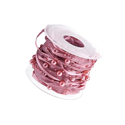 Amosfun 1 Rolle Weihnachtsdeko Haarschmuck Geschenk Piyester-gurtbänder Für Partys Dekoratives Perlenband Blumenstraußbänder Für Paket Perlenkette Hochzeit von Amosfun