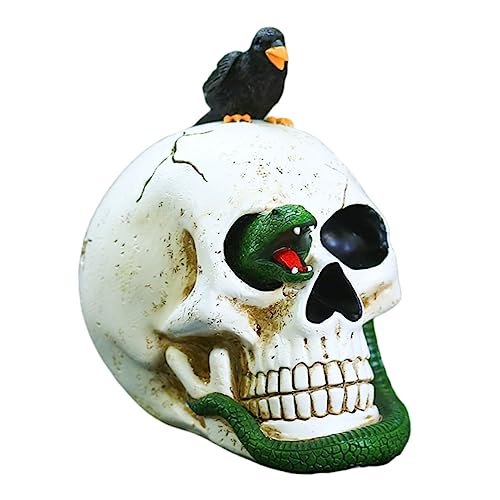 Amosfun 1 STK weiße Schädelverzierung -Skulptur Schädelhandwerksverzierung Halloween Halloween schädel personalisierter Schädeldekor lustige Schädeldekoration Harz von Amosfun