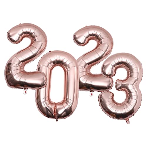 Amosfun 1 Satz 2023 Aluminiumfolienballon Herzstück Ballonständer Ballongrößenwürfel Partyballons Für Das Neue Jahr Helium Ballon Steht Ballon-mittelstückständer Ballballon Rose Gold von Amosfun