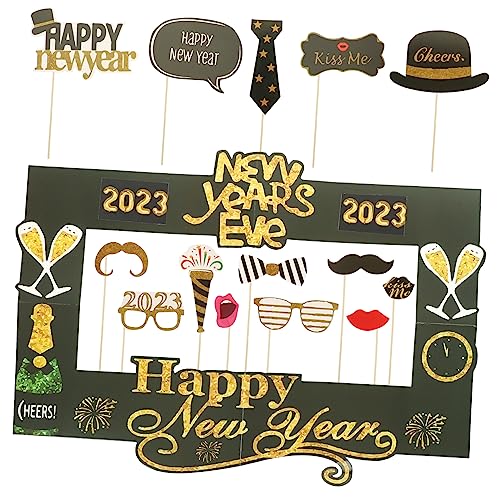 Amosfun 1 Satz 2023 Bilderrahmen Aus Fotopapier Coupé-Brille Bulk-Sonnenbrille Nein Gefälligkeiten Gläser Silvesterparty Festival-Accessoires Lametta Vereiteln Verrückte Sonnenbrille Holz von Amosfun