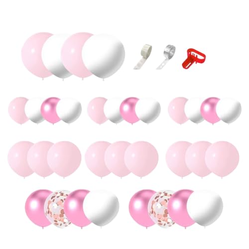 Amosfun 1 Satz Ballonanzug Weiße Verzierungen Weißer Ballon Ballonbogen Getränkebeutel Für Festivals Dekorationen Braut- -kit Gänseblümchen Weißes Bausatz Girlande Rosa Emulsion von Amosfun