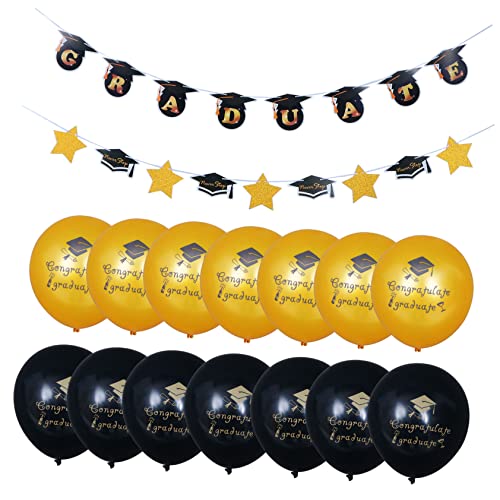 Amosfun 26 Stücke Graduation Party Luftballons Set Ballon Tisch Dekorationen Banner Für Feiern von Amosfun