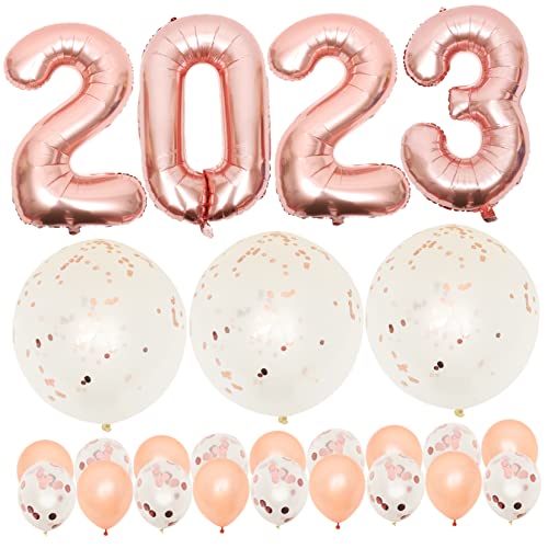 Amosfun 1 Satz Ballons der Abschlusssaison Ballons-Fest Gänseblümchen Ballons abschlussfeier party sachen Abschluss Latexballon Party-Layout-Requisiten Aluminiumfolie Rose Gold von Amosfun