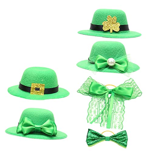 Amosfun 1 Satz Dekorationskappe Für Weinflaschen Derby-partyhüte Lollipop Top Wraps-kappe Patty Day Hutverzierung Irische Party-mini-kappe Mini-fliege Ziert Green Eva Gebürsteter Stoff von Amosfun