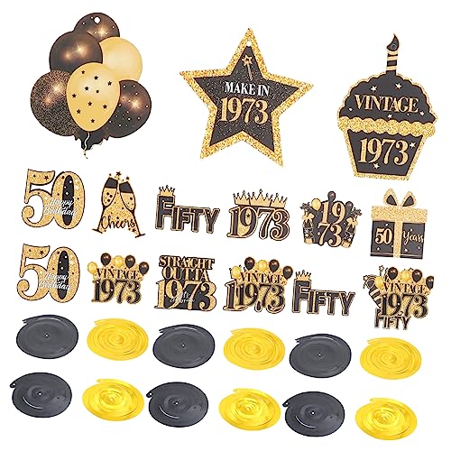 Amosfun 1 Satz Geburtstag Zeichen Konfetti glühen Jubiläum Kuchen Topper Geburtstag creative creatim partydeko einschulung Party-Dekoration zum Aufhängen hängende Dekorationen PVC-Spirale von Amosfun