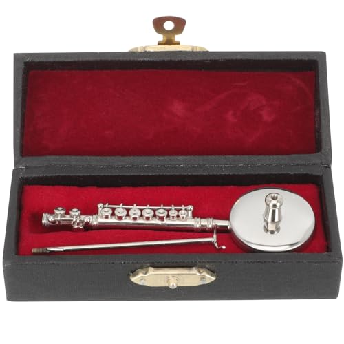 Amosfun 1 Satz Modell Halskette Miniaturen Mini-instrumentenmodelle Mini-flötenmodell Mini-Boxen-Ornamente Für Miniaturmodell Eines Musikinstruments Silver Kupfer von Amosfun