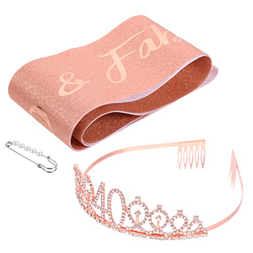 Amosfun 1 Satz Party-Krone-Stirnband goldene Tiara Kronen Braut- Kuchendekorationen für Frauen graceling gracy Geburtstags-Tiara für Mädchen Geburtstagsoutfits für Frauen Strasssteine von Amosfun