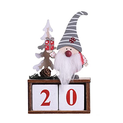 Amosfun 1 Satz Weihnachtskalender-ornamente Weihnachts-countdown-kalenderdekoration Der Hartgesottene-adventskalender Tischkalender 2022 Schreibtischkalender Wandkalender Grey Hölzern von Amosfun