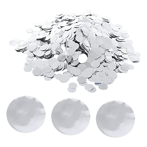 Amosfun 1 Satz rundes Papier werfen jahrestag hochzeitsdeko geburtstags Hochzeitsstreuung Brautparty-Konfetti für Tische party dekoratives konfetti Weihnachtskonfetti Aluminiumfolie Silver von Amosfun