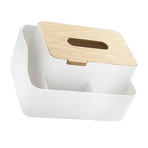 Amosfun 1 Stück Karton Pappschachtel Behälter Gewebe Besteck Auto Spender küchenaufbewahrungen Boxen küchenorganizerer papiertaschentücher Box Tissue Box Serviettenetui Kautschukholz Weiß von Amosfun