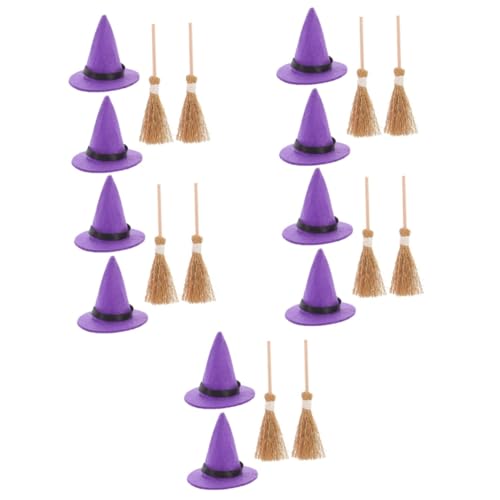 Amosfun 10 Sets Halloween Hexenhut Winziger Hut Puppenhüte Mini Puppenhut Mini Hexenhut Hut Winzige Dekorationen Kleine Hexenhüte Zum Basteln Mini Hüte Zum Basteln Kleine von Amosfun