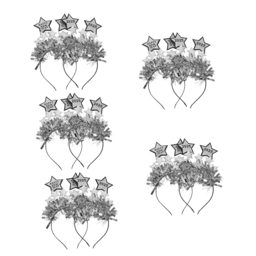 Amosfun 10 Stk 2025 Stirnband Neues Jahr Kopf Bopper Kopfbedeckung Für Die Neujahrsparty Frohes Neues Jahr Stern-stirnband Stirnband Tiara Weihnachtshaarreifen 2025 Tiara Filzstoff von Amosfun