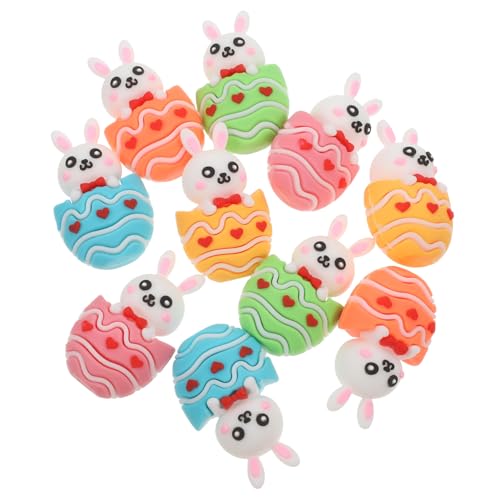 Amosfun Ostern Dekorationen Set 10 Stücke Mini Figuren Ostern Bunny Ornamente Tisch Mittelstücke Wohnkultur von Amosfun