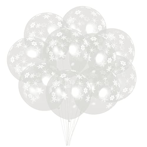 Amosfun 100 Stück 12 transparenter Schneeballon Babyballons Luftballons als Partydeko Festivalballons weihnachts party weihnachtsdeko Partyballons weihnachtliche Latexballons Emulsion Weiß von Amosfun