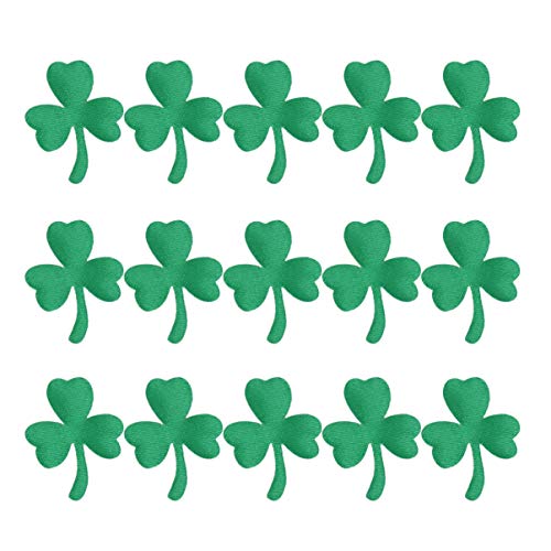 Amosfun 100 Stücke Kleeblatt Patch Sticker Flicken Aufnäher Aufkleber Bügelbild Aufbügler Aufbügelbilder Stickerei Patches für Kinder Jacken Jeans Hut Irish St. Patricks Day Kostüm von Amosfun