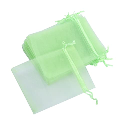 Amosfun 100St Beutel Netzgarn seidenband schienbeinschoner tape bescherung weihnachten kundengeschenke weihnachten pralinen verpackungen stofftasche schöne Geschenktüte Geschenktüten Green von Amosfun