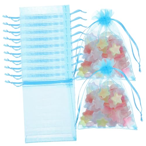 Amosfun 100St Geschenktüte zur Taufe Taschen Dekorationen Sackleinen Ring aufbewahrungssack aufbewahrungstüten Aufbewahrungstasche für Süßigkeiten Aufbewahrungstasche Organza Blue von Amosfun