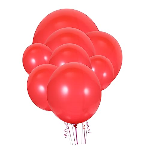 Amosfun 101St Ballonanzug Konfetti Dekoration Bausätze pastellfarbene Luftballons Girlande partyknaller deckenverkleidung Kinderfest Ballons Ballonbogen aus Latex Emulsion rot von Amosfun