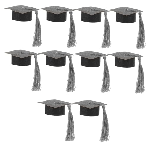 Amosfun 10St Abschlusspokal Deckel uni abschluss graduation cap Partygeschenk Papier-Abschlusshüte Kappen Abschlusskappe Weingläser Deckel für Getränkebecher lustiger Kelchdeckel von Amosfun