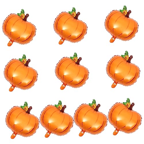 Amosfun 10St Kürbis Tannenzapfen Luftballons fallen herbst luftballons Aluminiumfolie pumpkin decor thanksgiving dekoration Herbst-Kürbis-Ballon Thanksgiving-Luftballons- Orange von Amosfun