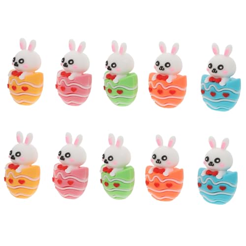 Amosfun 10st Gefüllter Ostereierhase Osterdeko Tischdeko Für Ostern Osterhasenfiguren Kaninchenspielzeug Tischdeko Zu Ostern Kaninchen Dekorationen Minifiguren Gartendeko Für Draußen PVC von Amosfun