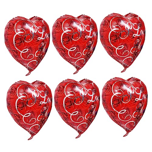 Amosfun 10st Liebe Alufolienballon Hochzeitsdekorationen Kinderherzballons Folienballons Herz Hochzeitsballons Dekoration Mit Hochzeitsballons Herz Verlobungsfeier Aluminiumfolie Rot von Amosfun