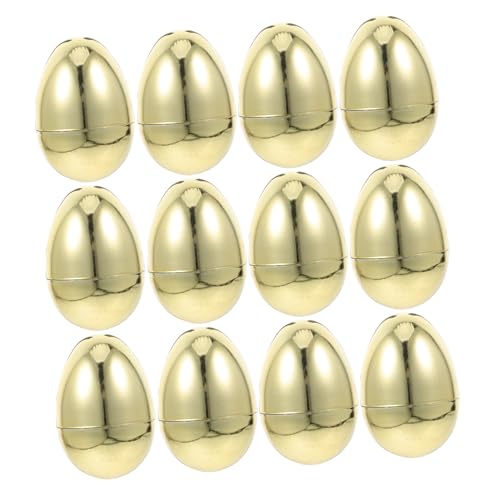 Amosfun 12 Stück Ostern Simulierte Goldene Eier Partygeschenke Osterei Behälter Ostereierkörbe DIY Ostereier Osterkörbchenfüller Ablagebare Ostereier Ostereierfüller Aus von Amosfun