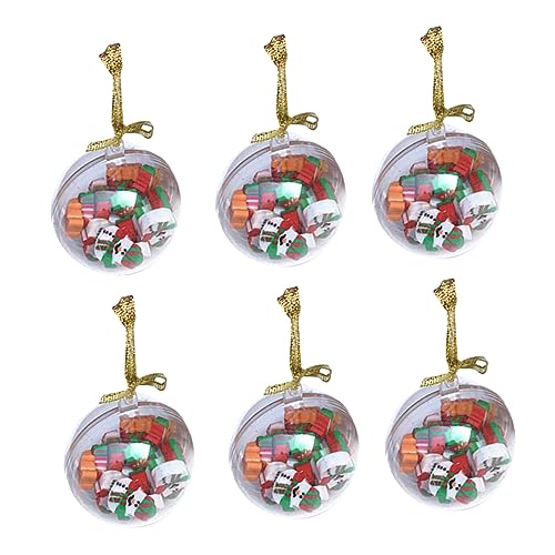 Amosfun 120st Radiergummi Christbaumschmuck Christbaumkugeln Kleine Mini-radierer Weihnachtsfeier Liefert Transparent Tütenfüller Für Weihnachtsfeiern von Amosfun