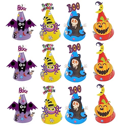 Amosfun 12St Halloween-Hut für Halloween-Partyhüte für Partyhüte basteln Halloween-Cartoon-Hüte Spinnenhut nf Hut halloween theme halloween hut DIY hat Halloween-Cosplay-Hut von Amosfun