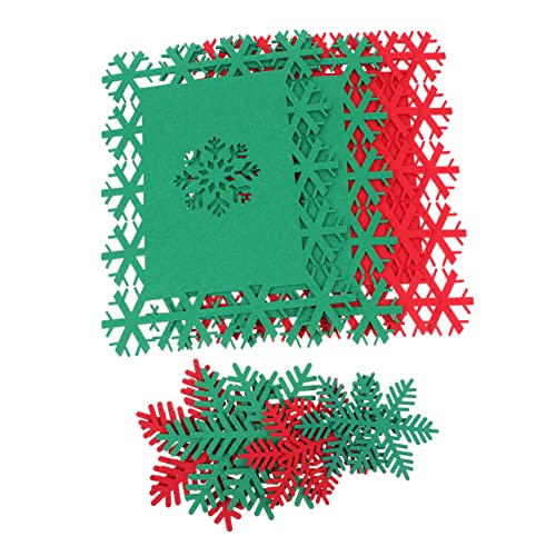 Amosfun 12St Weihnachts-Tischsets Inhaber Weihnachtsaufkleber Halter rote Filzmatten Platzdeckchen Weihnachts-mitteldecken Christmas Table Cloth dekorative Tischsets Tassenmatten gefühlt von Amosfun