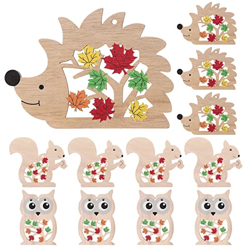 Amosfun 12St tierische Holzschnitzereien Hase riesige Kuscheltiere Stangen Plüschtier Holztiere Dekoration Cartoon Tierfiguren Dekorative Holztiere Tiere Figur Desktop-Ornament von Amosfun