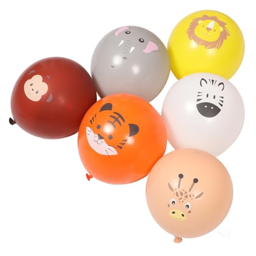 Amosfun 12st Latexballon Dschungeltierballons Luftballons Für Kinderpartys Tierischer Partyballon Alles Zum Geburtstag Luftballons Verlobungsballons Tigerballon Löwenballon Emulsion von Amosfun