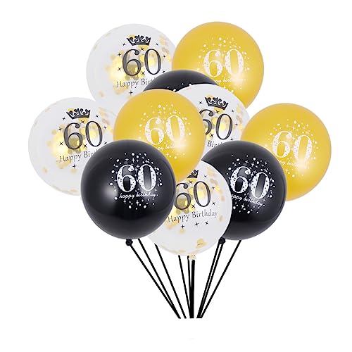 Amosfun 15er Set Konfetti Luftballons Dekorative Ballons Für Geburtstagsfeiern Jubiläen Und Besondere Anlässe Inklusive 10 Zahlenballons Und 5 Konfetti Ballons Ideal Für 60 von Amosfun