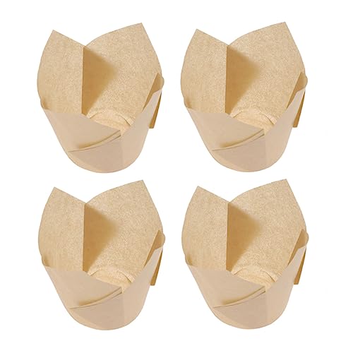 Amosfun 150 Stück Cupcake-wrap Aus Papier Cupcake-verpackungsfolie Papierpaket Muffinbecher Geburtstagsparty-dekoration Natürliches Verpackungspapier Kuchenpapierhalter Cupcake-backbecher von Amosfun