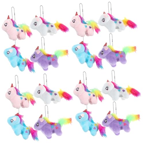 Amosfun 16 Stk Einhorn Schlüsselanhänger Schlüsselanhänger-charm-ästhetik Schlüsselanhänger Damen Für Autoschlüssel Flauschiger Schlüsselanhänger Kuscheltier-anhänger Plüsch von Amosfun