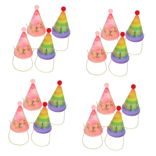 Amosfun 16 Stk Hut Aus Regenbogenpapier Partyhüte Für Kinder Regenbogen-partyhut Zylinder Zum Geburtstag Partyhüte Geburtstag Krone Hut Partyhüte Für Erwachsene England-partyhüte von Amosfun