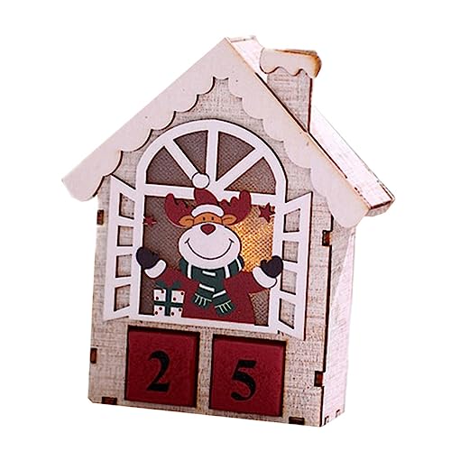 Amosfun 1Stk Drei dimensionaler Weihnachts kalender goldene Leuchter Countdown-Timer-Uhr Blockkalender countdown uhr tischkalender weihnachtsdeko Kalender aus Holz Countdown-Kalender von Amosfun