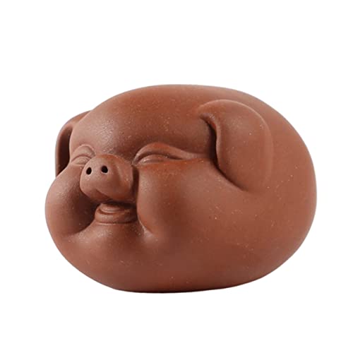 Amosfun 1Stk Ornamente kuschelig kawavy geschke Sauf Zisha Piggy Teehaustier schöne Schweineverzierung Wohndekoration Teehaustier schmücken Desktop-Schildkrötendekoration Keramik von Amosfun