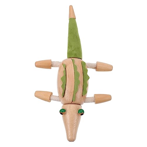 Amosfun 1Stk Tierornamente aus Holz Insekt Schwimmbad Hai Marionette kinderzimmer zubehör Tiere Figuren holzfigur Krokodilfigur holztiere Krokodil-Modellschmuck Wohnkultur Eiche von Amosfun