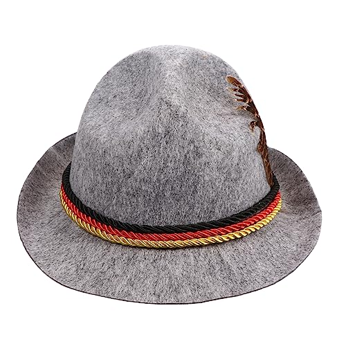 Amosfun 1stk Jazz-federhut Patricks Day Hut Fedora-hüte Für Frauen Jazz-partyhut Halloween-cosplay-kostüm Herrenhüte Ausgestattet Panamahüte Für Damen Halloween-cosplay-hut Vlies Grey von Amosfun