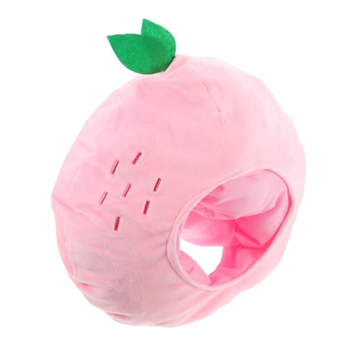 Amosfun 1stk Pfirsich Kopfbedeckung Pfirsich-cosplay Für Kinder Pfirsichkopfbedeckung Frucht Kostüm Hut Pfirsichkappe Lustiger Kostümhut Partyhut Fedora-kappe Aprilscherze Spaß Rosa Plüsch von Amosfun