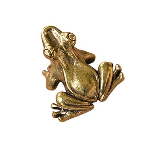 Amosfun 1stk Schlüsselanhänger Mittelfinger-froschstatue Zubehör Gefüllter Frosch Mini-Frosch Ornamente Tragen Becher Kaninchen Haustier Retro-Desktop-Dekoration Bausatz Kette Messing von Amosfun