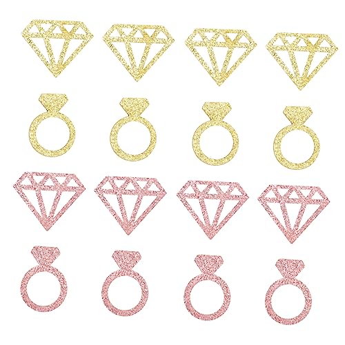 Amosfun 2 Konfetti werfen Tischkonfetti mit Diamantring roségoldene Ringe Diamant Konfetti party dekoratives konfetti Liebesring spaß evengers Diamantring Konfetti Verlobungsstütze Papier von Amosfun