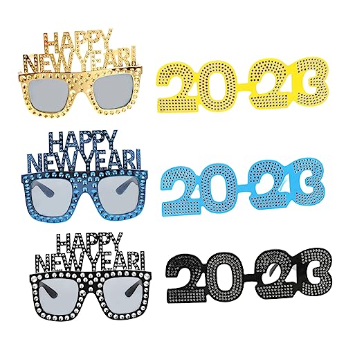 Amosfun 2 Sätze 2023 Brille Kinderferngläser Leuchtbrillen Brillen Weihnachten Sonnenbrille Männer Ausgefallene Silvester-party-brille Neon Cosplay-brille Party-brillengestelle 6 Stück * 2 von Amosfun