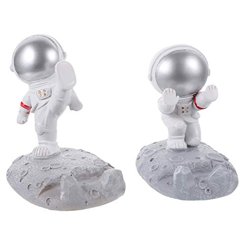 Amosfun 2 Stück Astronauten Figur Spielzeug Spaceman Statuen Modell Handyhalter Hochzeit Ostern Geburtstag Weltraum Thema Party Geschenke Tischdeko Auto Armaturenbrett Ornament Silber von Amosfun