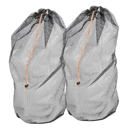 Amosfun 2 Stück Mehrzweck-aufbewahrungsbeutel Aus Netzstoff, Reisetaschen, Rucksack-kordelzug-sack, Großer Kordelzug, Packsack, Camping-tasche, Packsack von Amosfun