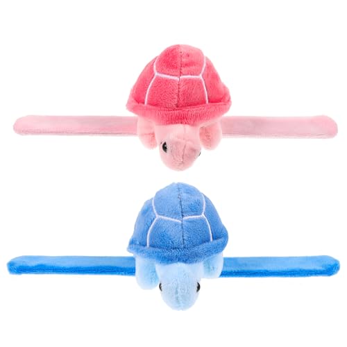 Amosfun 2 Stück Plüschring Weiches Schildkrötenspielzeug Plüsch Handgelenk Schlagarmband Handgelenkstütze Rasseln Huggers Schlagarmband Tiere Weiches Babyspielzeug Perlen von Amosfun