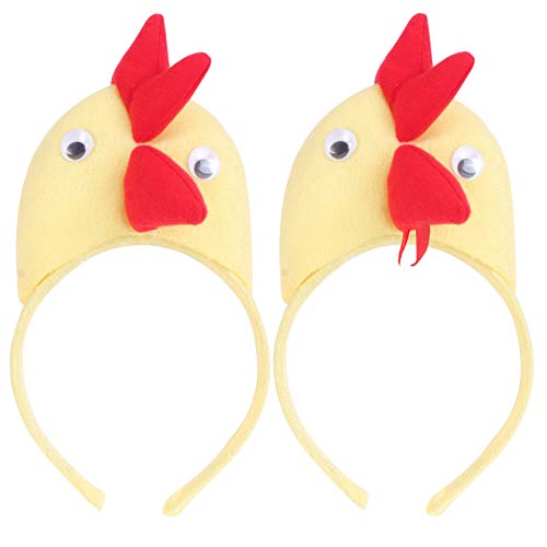 Amosfun 2 gelbe Küken Haarbänder 3D Maskerade Huhn Haar Hoop Party Haar Dekor Ostern Performance Kopfschmuck von Amosfun