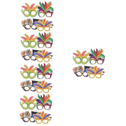 Amosfun 20 Stk Federbrille Karnevalsparty Zubehör Karneval Brille Gläser Für Die Weihnachtsfeier Mardi Gras Party Brillen Partybrille Karneval Sonnenbrille Karneval Papier Brille Gefühlt von Amosfun